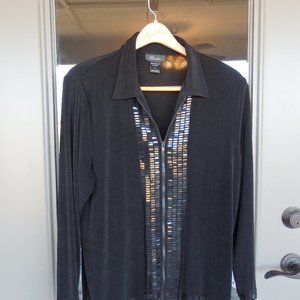 Slinki black dress top with zipper